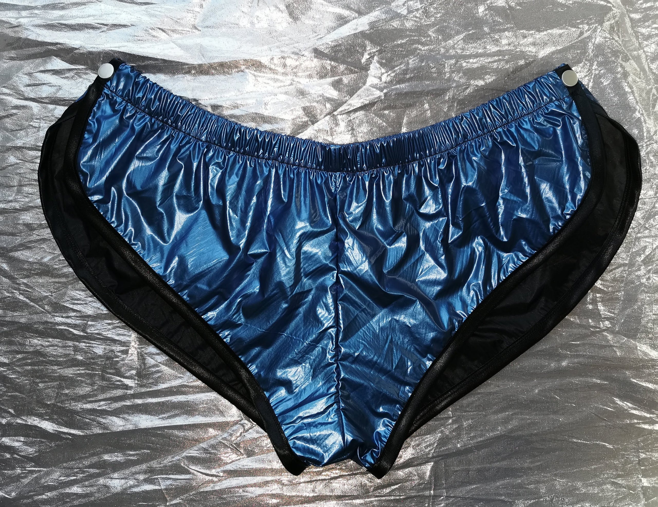 Bruno Blue Shiny Plastic Nylon Underwear Shorts